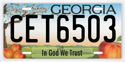 GA license plate CET6503