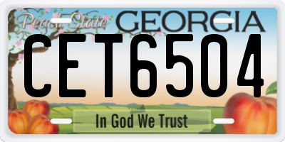 GA license plate CET6504