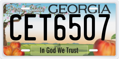 GA license plate CET6507