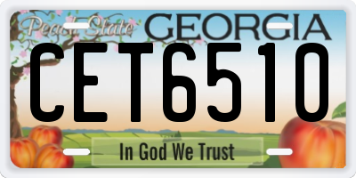 GA license plate CET6510