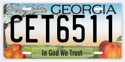 GA license plate CET6511
