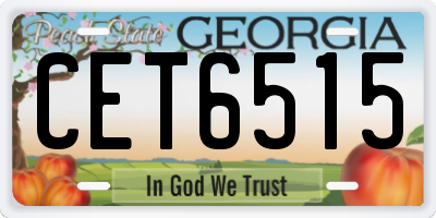 GA license plate CET6515
