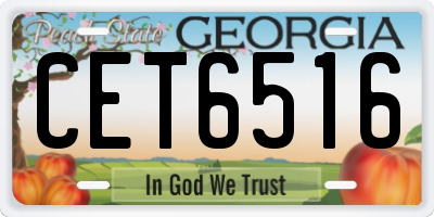 GA license plate CET6516