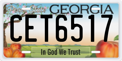 GA license plate CET6517