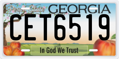 GA license plate CET6519
