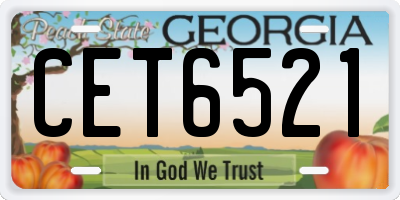 GA license plate CET6521