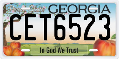 GA license plate CET6523