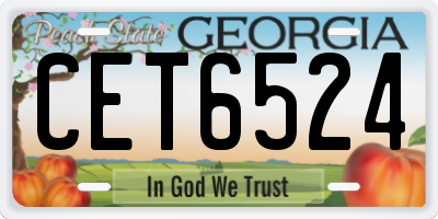 GA license plate CET6524