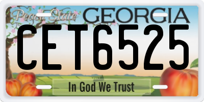 GA license plate CET6525