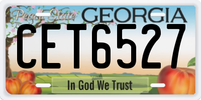 GA license plate CET6527