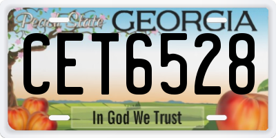 GA license plate CET6528