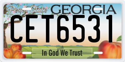 GA license plate CET6531