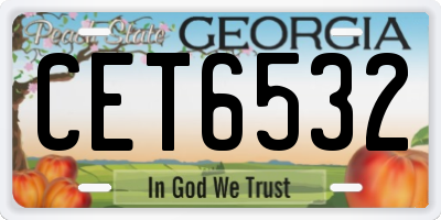 GA license plate CET6532