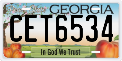 GA license plate CET6534