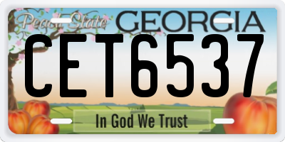GA license plate CET6537