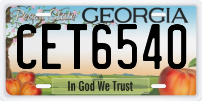 GA license plate CET6540