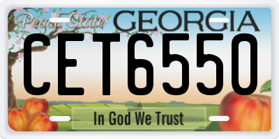 GA license plate CET6550