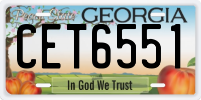 GA license plate CET6551