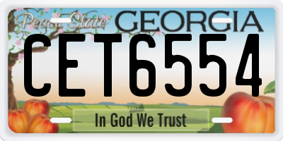 GA license plate CET6554