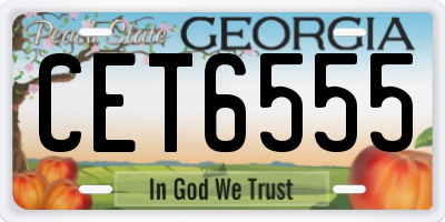 GA license plate CET6555