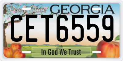 GA license plate CET6559