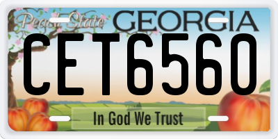 GA license plate CET6560