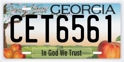 GA license plate CET6561