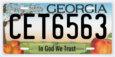 GA license plate CET6563