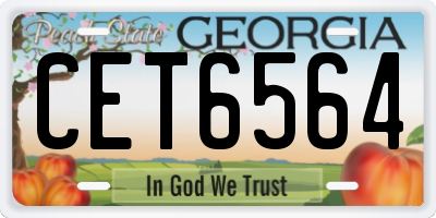 GA license plate CET6564