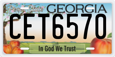 GA license plate CET6570