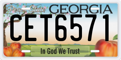 GA license plate CET6571