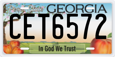 GA license plate CET6572