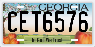 GA license plate CET6576