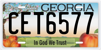 GA license plate CET6577