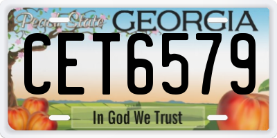GA license plate CET6579
