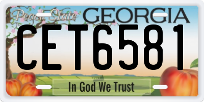 GA license plate CET6581
