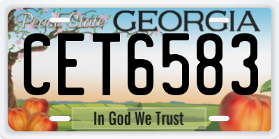 GA license plate CET6583