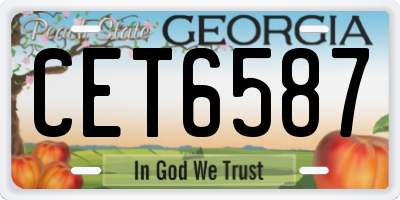 GA license plate CET6587