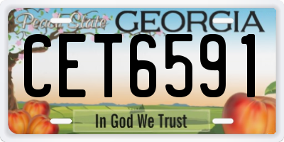 GA license plate CET6591