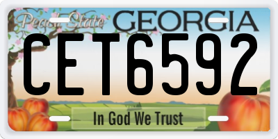 GA license plate CET6592