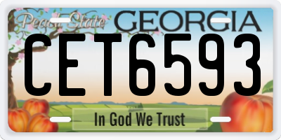 GA license plate CET6593