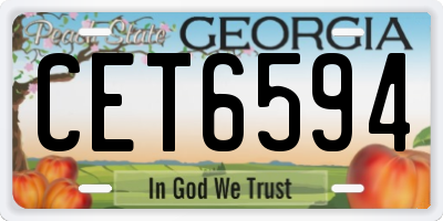 GA license plate CET6594