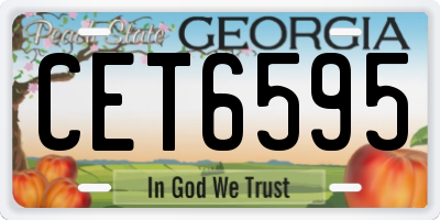 GA license plate CET6595