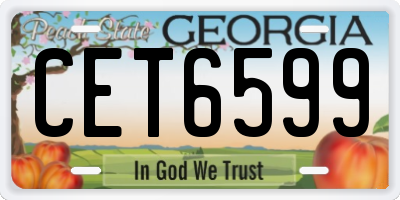 GA license plate CET6599