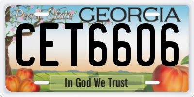 GA license plate CET6606