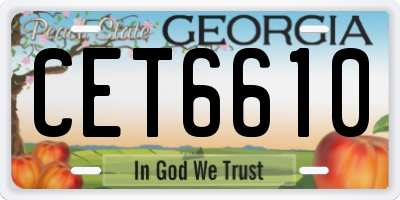 GA license plate CET6610