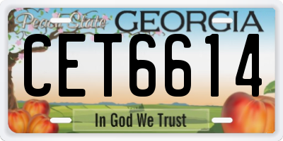 GA license plate CET6614