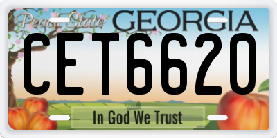 GA license plate CET6620