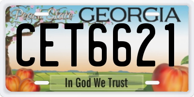GA license plate CET6621
