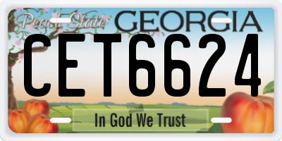 GA license plate CET6624